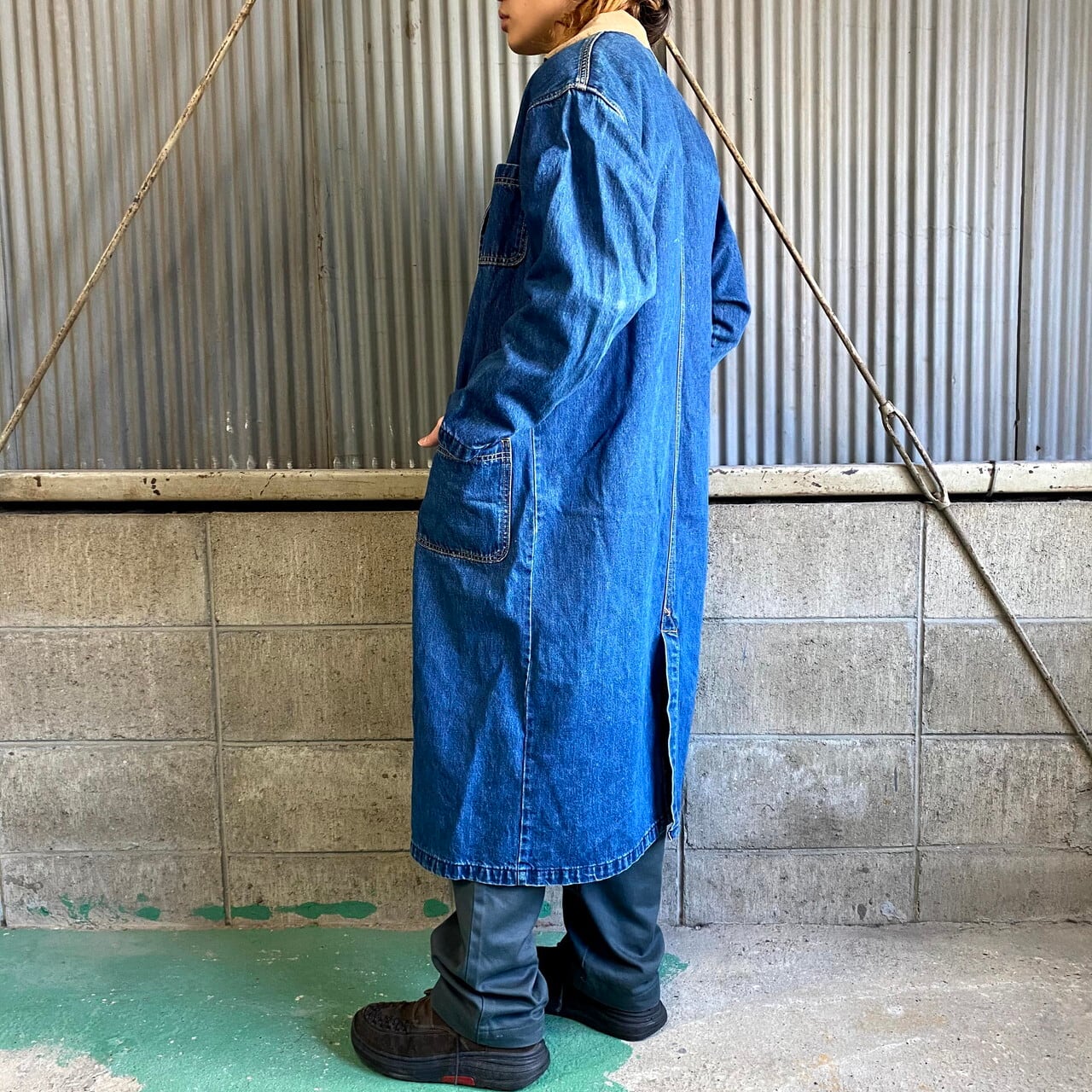 90年代 Usa製 ビンテージ Lee リー デニムコート メンズm相当 レディースl相当 古着 90s ヴィンテージ ロングコート デニムジャケット Cave 古着屋 公式 古着通販サイト