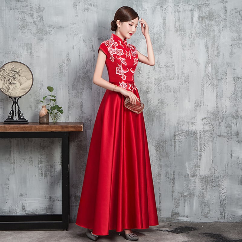 kana チャイナ風3WAYタック 結婚式 パーティー ロングワンピース