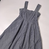 Maker's Shirt 鎌倉 ギンガムチェック コットン キャミワンピース フレア 4/ネイビー