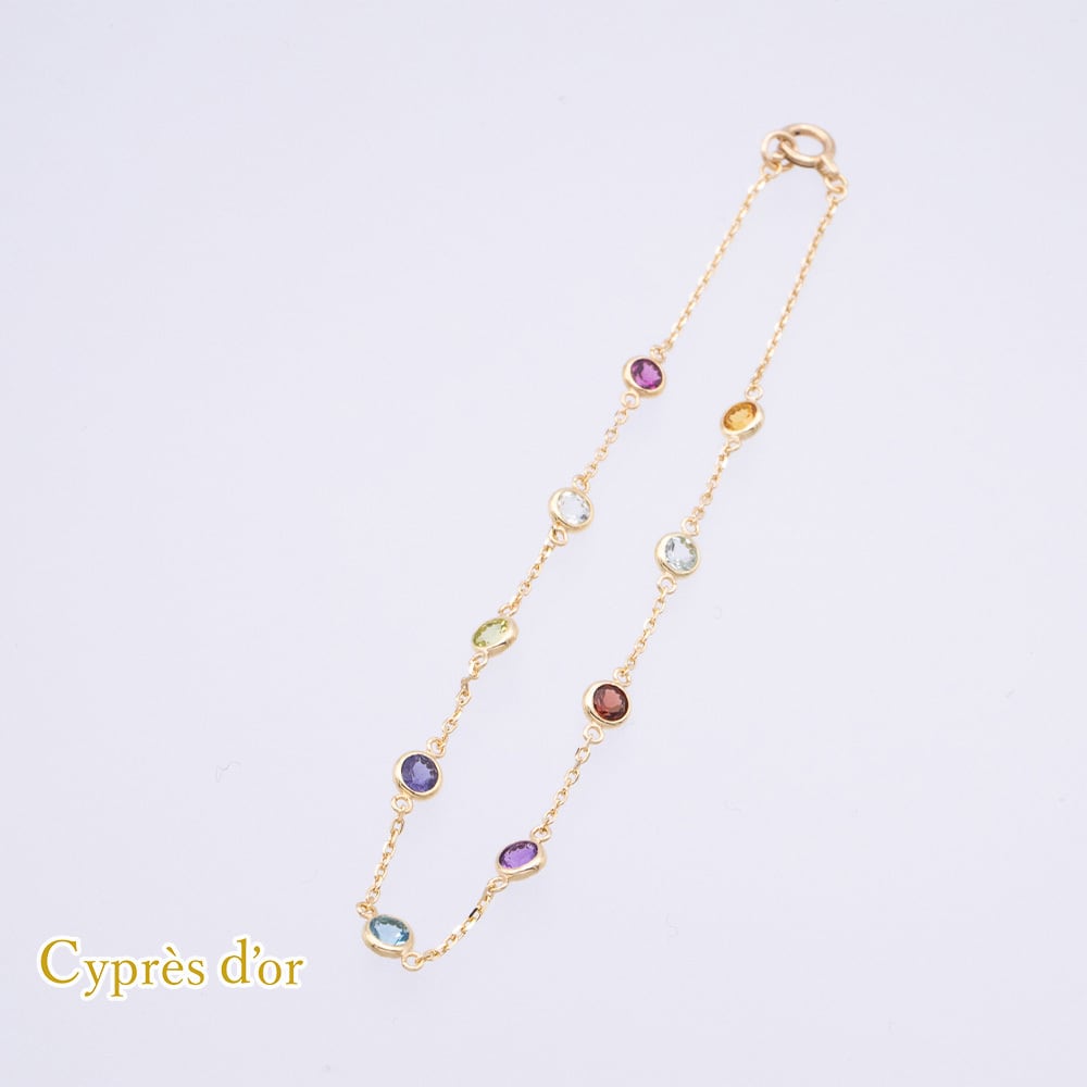 送料無料】K10 ブレスレット ガーネット スイスブルートパーズ