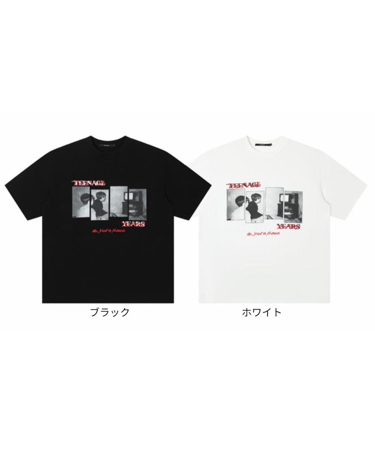 フォトプリントクルーネック半袖Tシャツ S0587