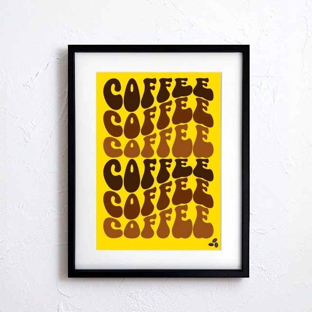 Coffee Groove Poster｜レトロデザイン コーヒー アート｜キッチン カフェ風 インテリア ポスター  A3ポスター