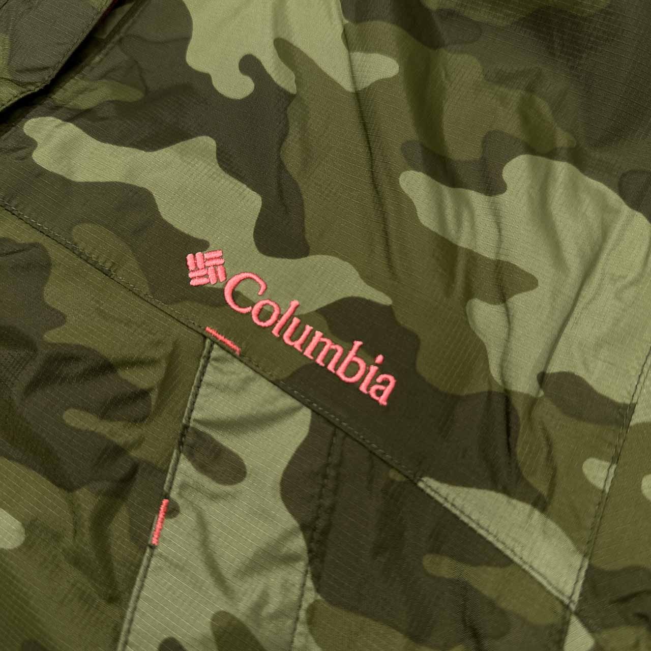 Columbia コロンビア カモフラ 迷彩 OMNI-TECH マウンテンパーカー ナイロンジャケット サイズ L /パッカブル/収納袋付き/レディース/薄手