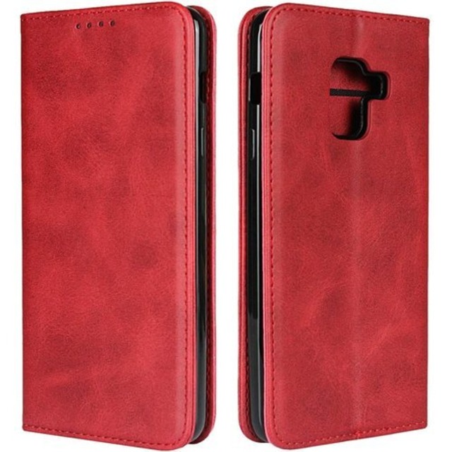 Eastwave for Samsung Galaxy Feel 2 sc-02l ケース ギャラクツー フィール ツ－ ケース for Galaxy Feel2 手帳型 for Galaxy Feel2 SC-02L ケース カバー 携帯カバー 内蔵マグネット 合成皮革 カード収納 横置きスタンド機能 レッド 170