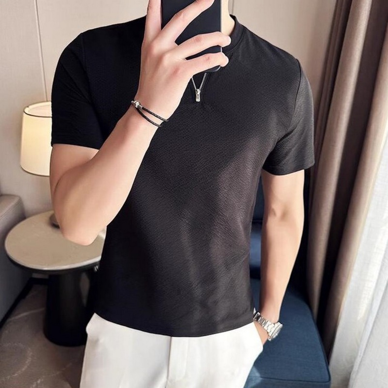 waffle short sleeve T-shirt 00329