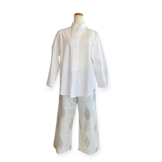 【限定品】ボトム　パンツ　涼しい　軽い　ピンク　インド綿　ブロックプリント