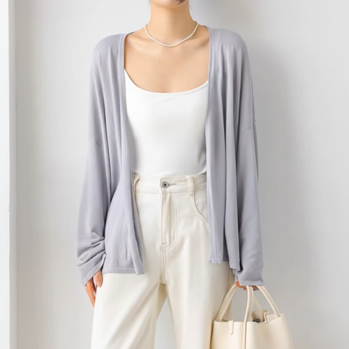 薄手 ショート丈 カーディガン   3colors  26003 画像