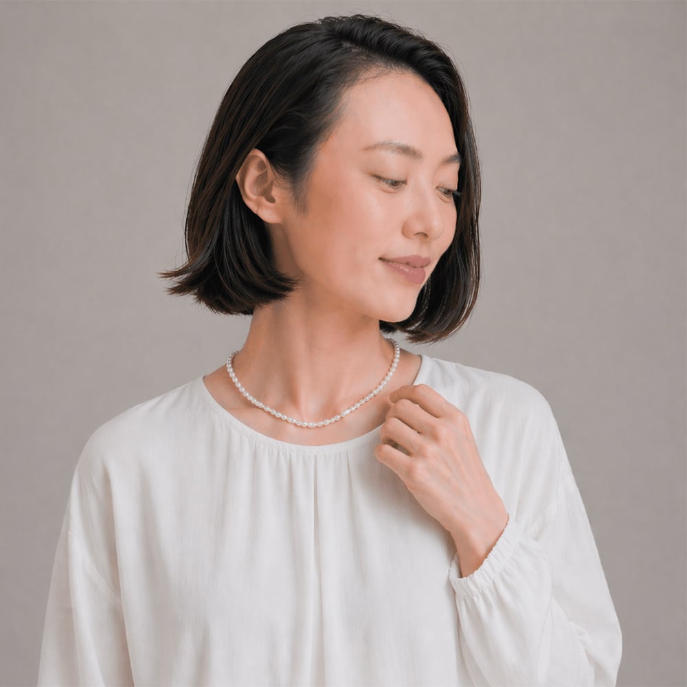 約3.0mm 小粒バロック 淡水パール ネックレス / 2重使い ブレスレット