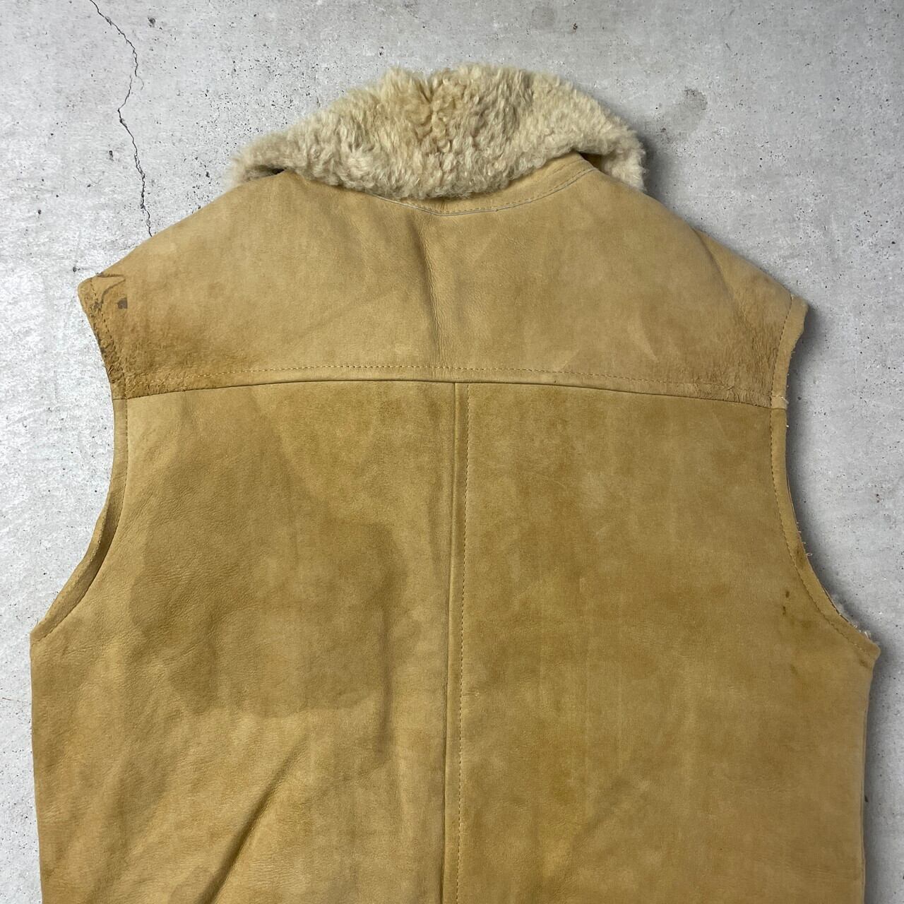 70年代 French Creek Sheep & Wool Co ボアベスト レザーベスト メンズ