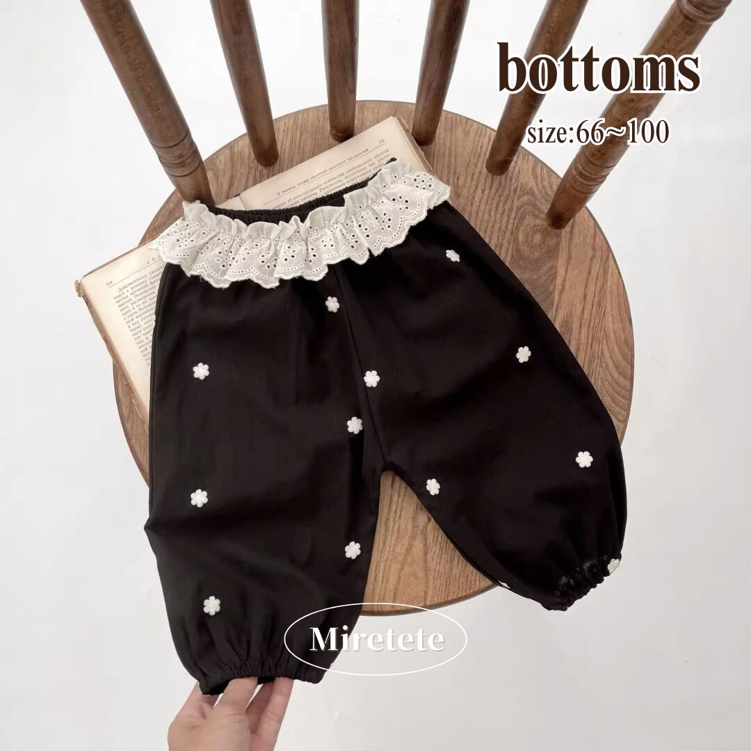 【取寄】ウエストフリル付き花柄パンツ
