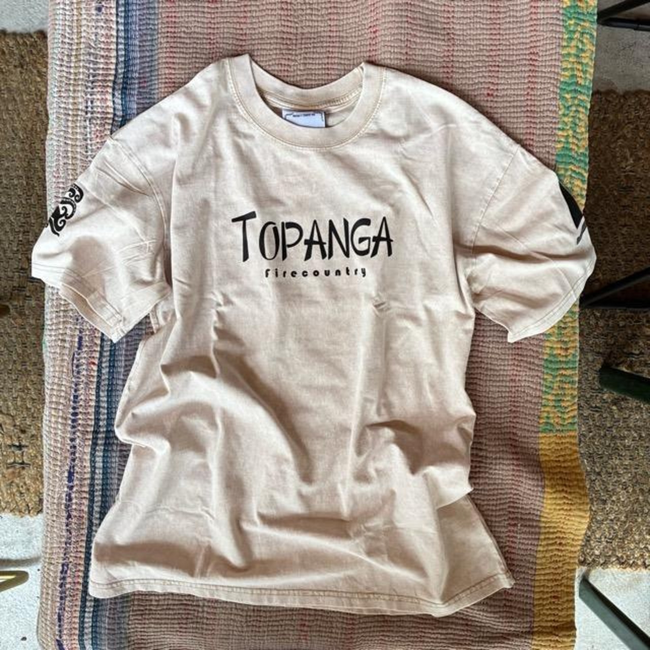 TOPANGA Lady's TOPANGA FIRECOUNTRY Pigment dyed T-shirt Fisherman Ivory　ピグメントダイ半袖Tシャツ　フィッシャーマン　アイボリー　全4サイズ　
