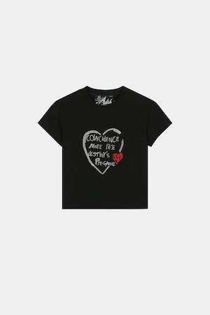 [ANDERSSON BELL] (ESSENTIAL) BABY HEARTFIX T-SHIRT atb1418w(BLACK) 正規品 韓国ブランド 韓国通販 韓国代行 韓国ファッション ANDERSSONBELL アンダーソンベル 日本 店舗
