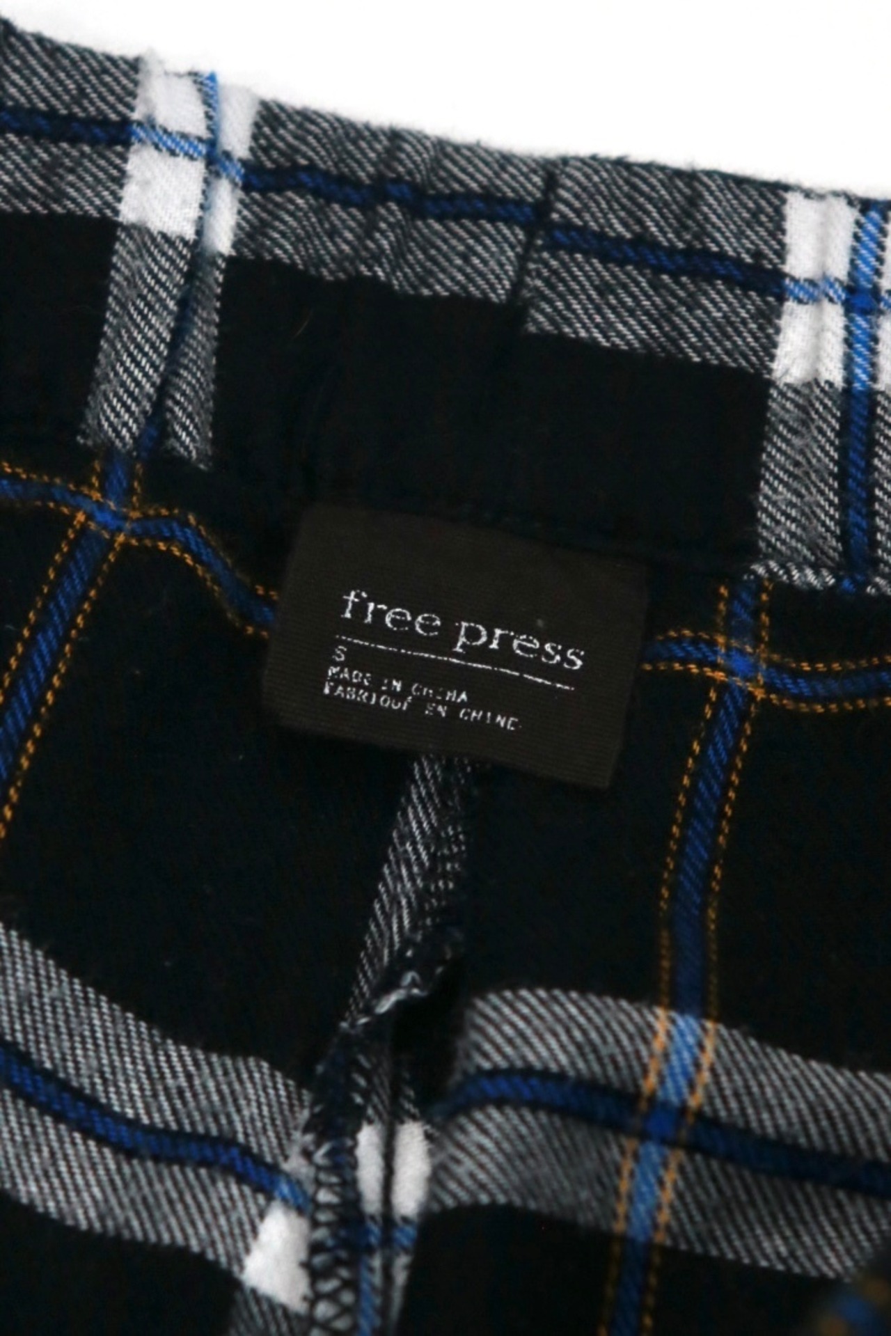 Black&Blue check easy pants