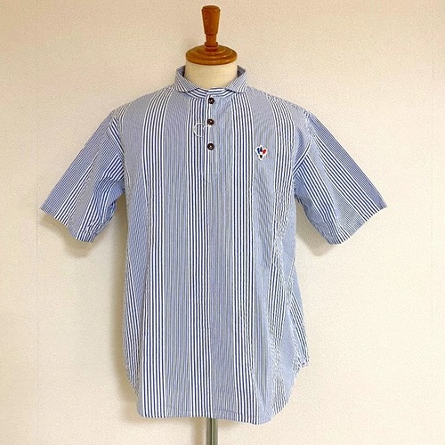 Sucker Stripe Petite Sailor S/S Pullover Shirts　Blue×White