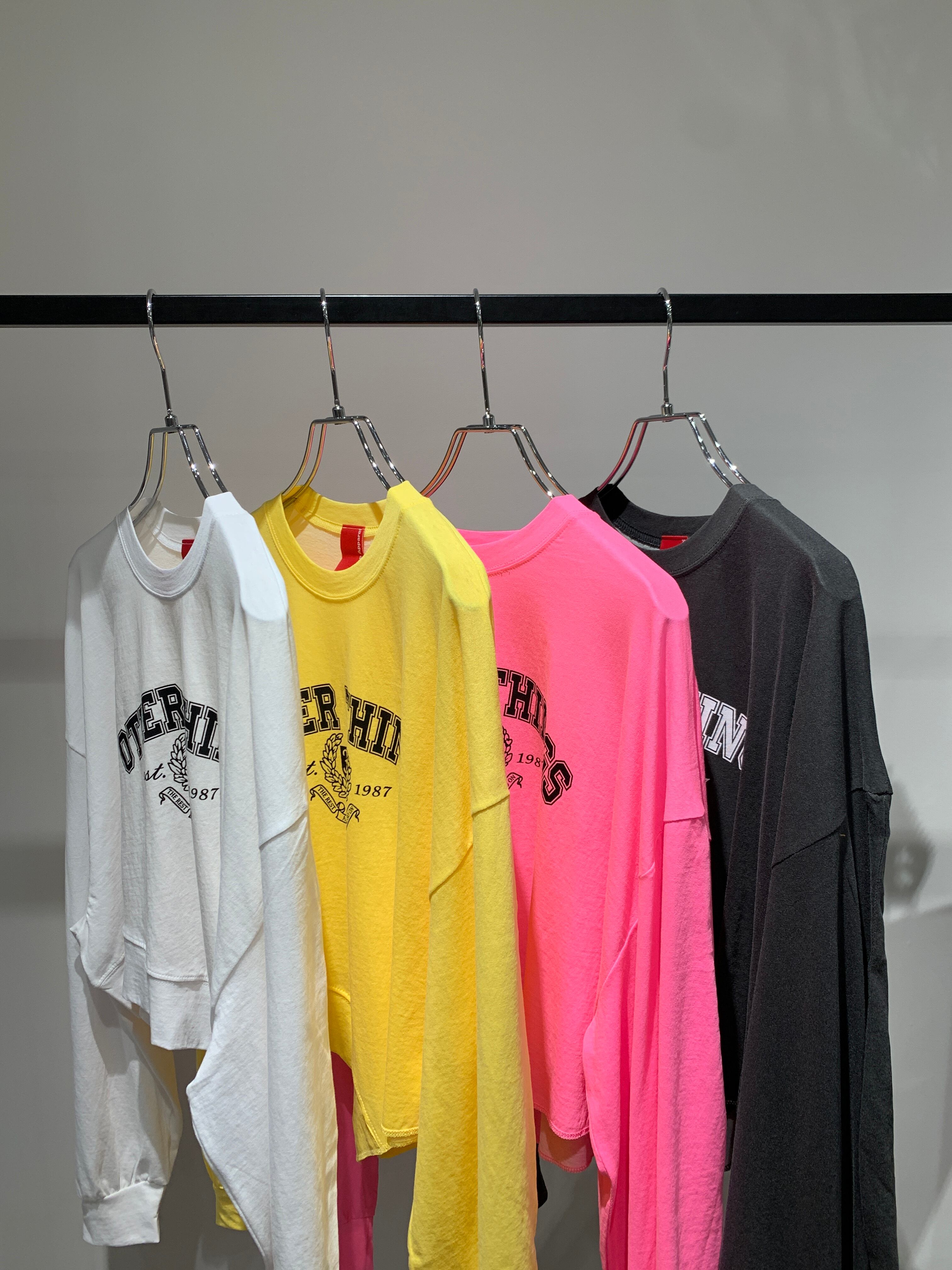 asymmetry cropped long T-shirt