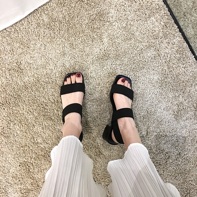 サンダルレディースアウター2020春新作ファッションワイルドネットレッドシックヒールオープントゥフェアリースタイルローマンシューズトレンド フェイクシューズ4031637935