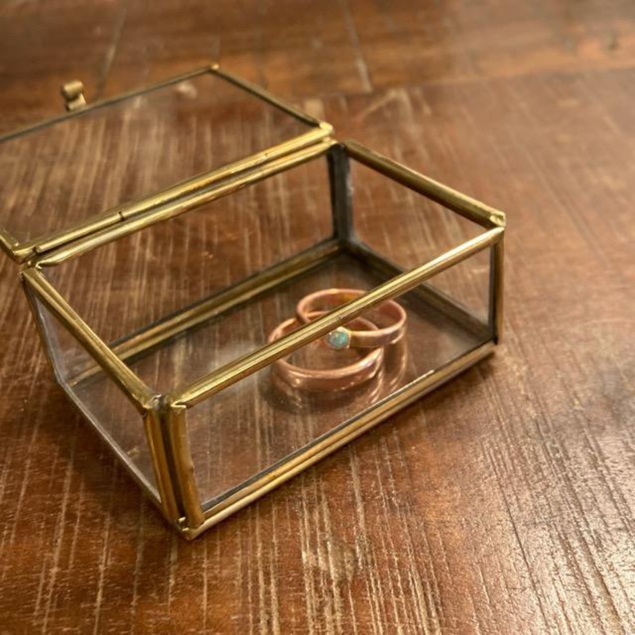 ガラス四角BOX　サイズM　インテリア　雑貨　収納　ケース　小物　アクセサリー　
