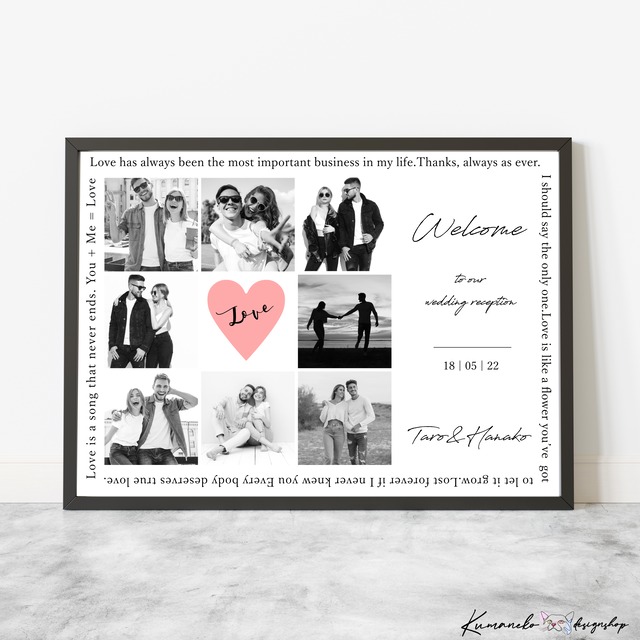 思い出の写真をウェルカムボードに!想い出の写真に想いのポエム A4 思い出の写真をウェルカムボードに!想い出の写真に想いのポエム A4