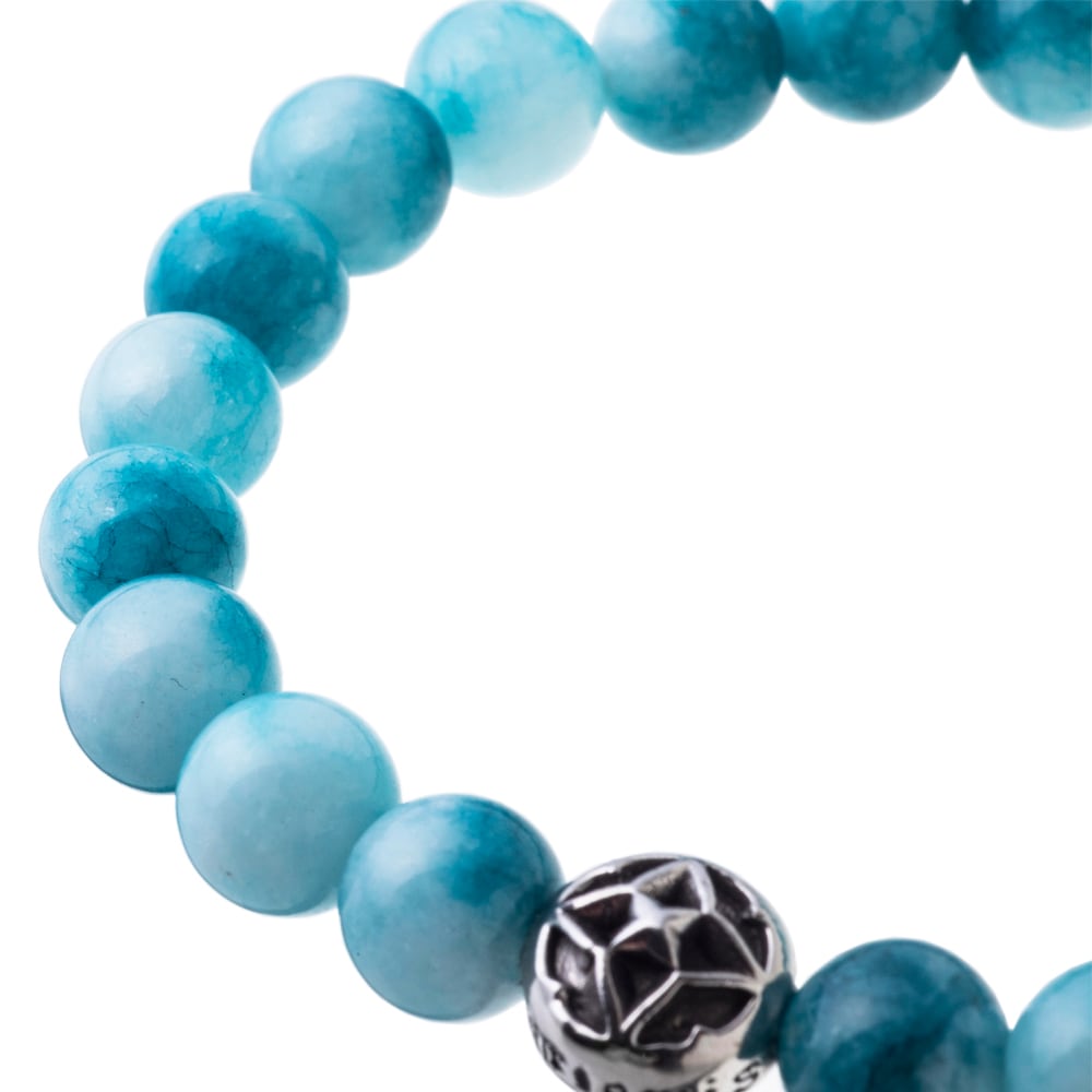 海色水晶数珠ブレス8mm ACB0112 Sea-colored crystal beads breath