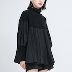 High-neck pleated knit sweater (ME013)
