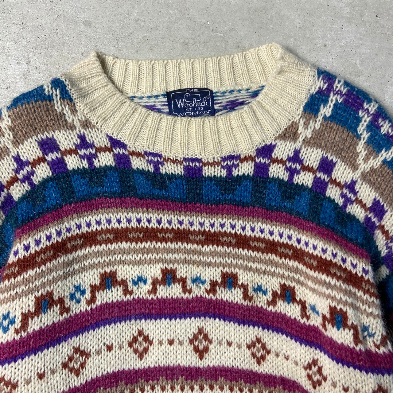 80年代 Woolrich ウールリッチ ウールニットセーター モヘア混 