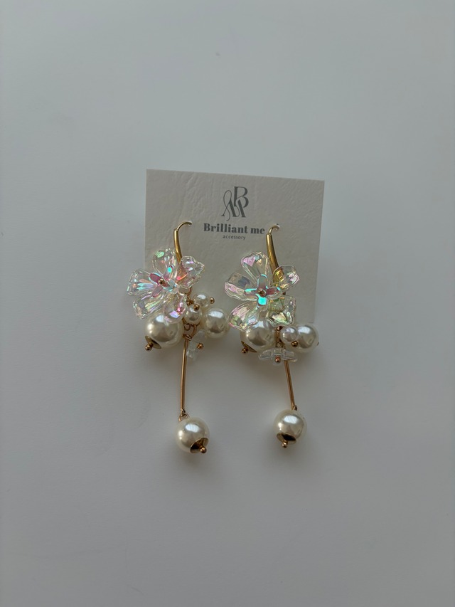オーロラフラワーピアス
