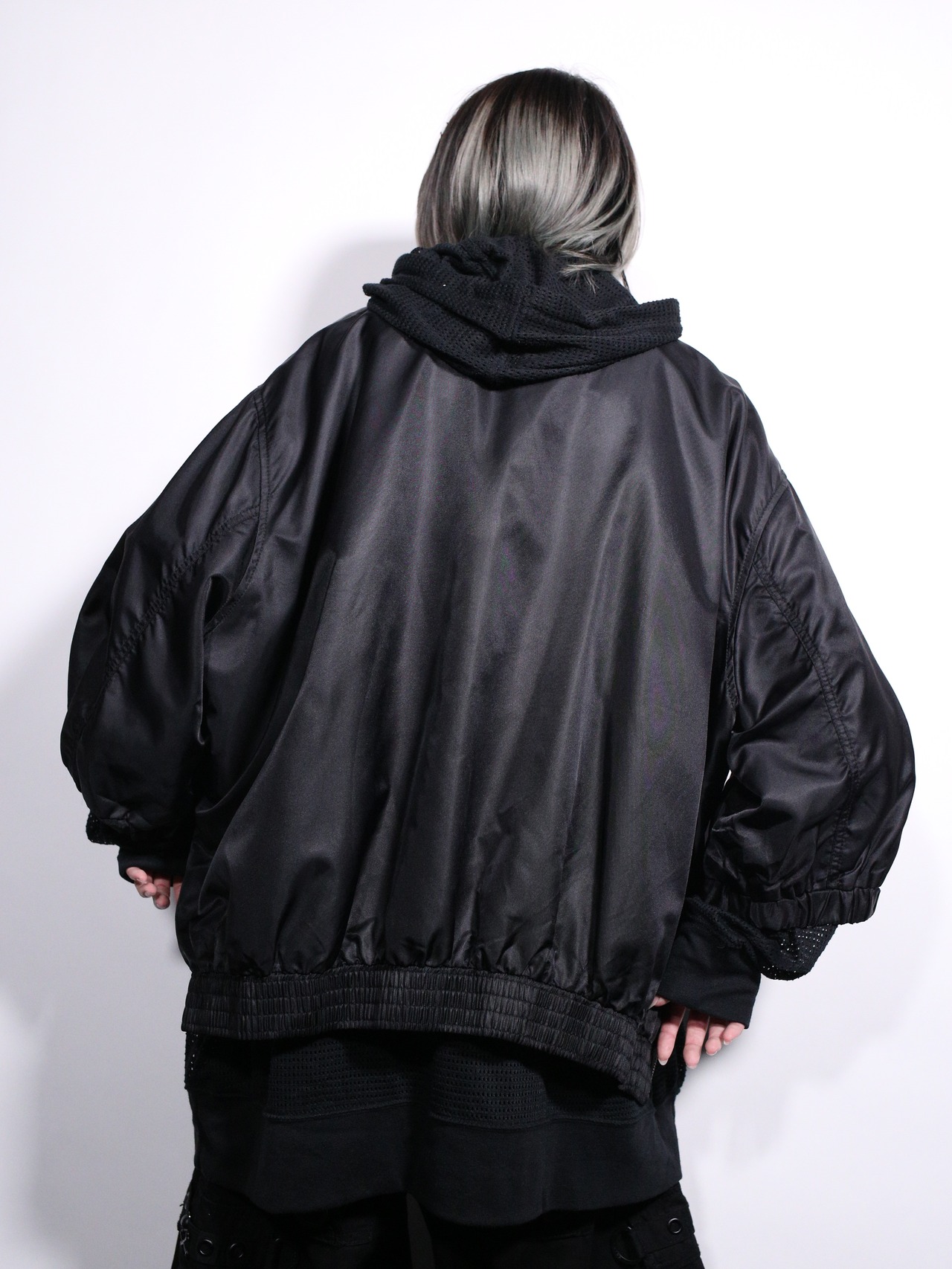 nylon oversized s/s bomber jacket - 6