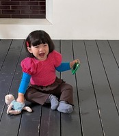 【即納】CHIP スイートパフTシャツ｜レッド｜サイズ３（90-100cm）｜秋服｜韓国子供服｜26/AT