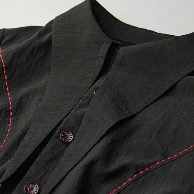 Gothic stitch flare shirt C1314