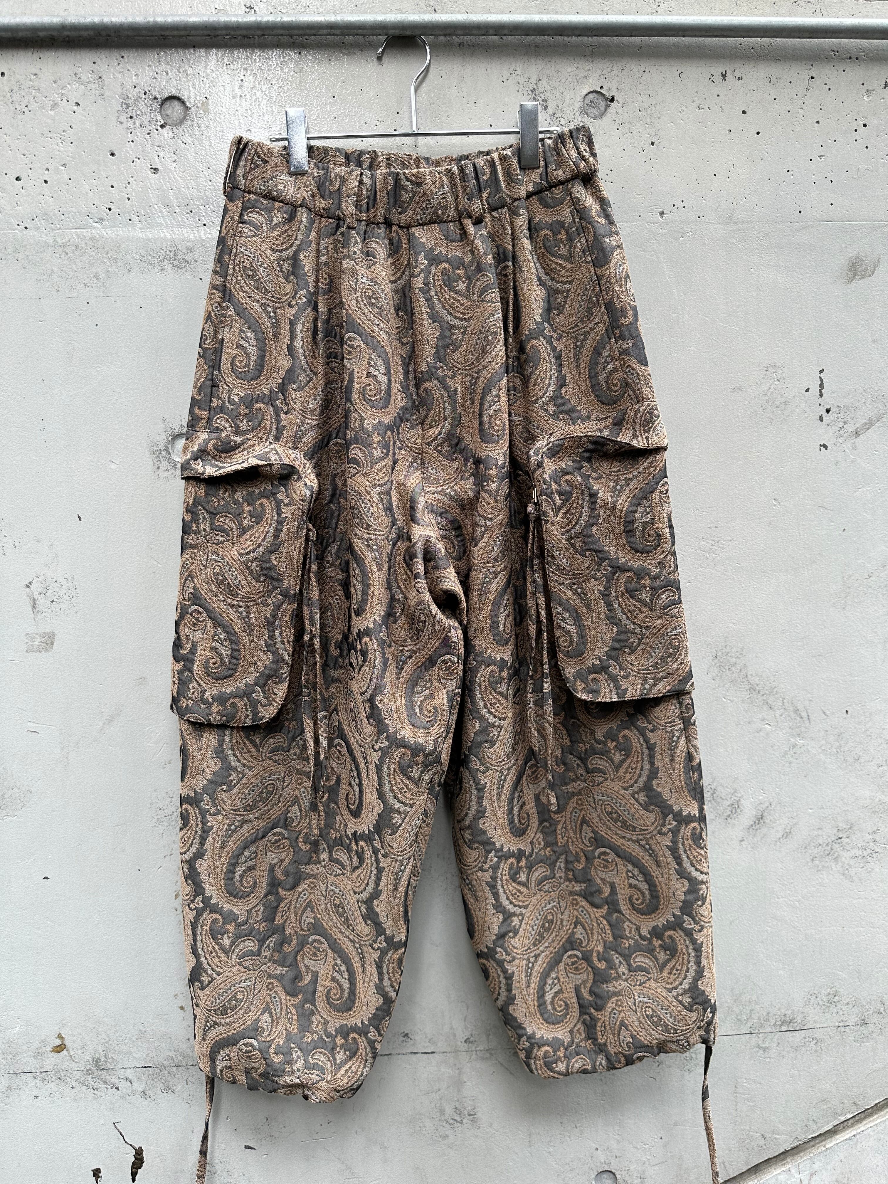 my beautiful landlet】 PAISLEY PATTERN JACQUARD EASY WIDE PANTS-