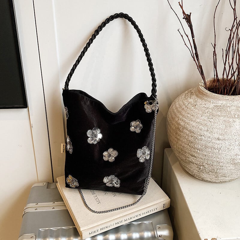 Sequin flower shoulder bag B4321 | Mbeaute