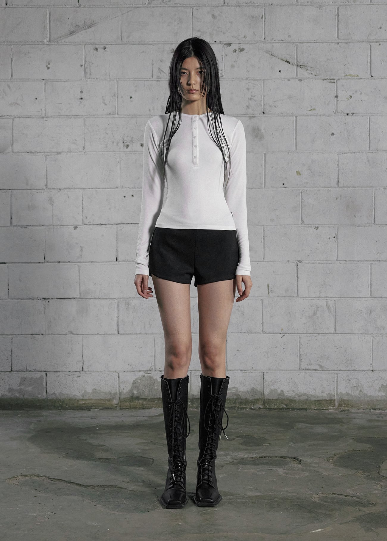 BOHEMIAN SEOUL] ROUND BUTTON SLEEVE, IVORY 正規品 韓国ブランド