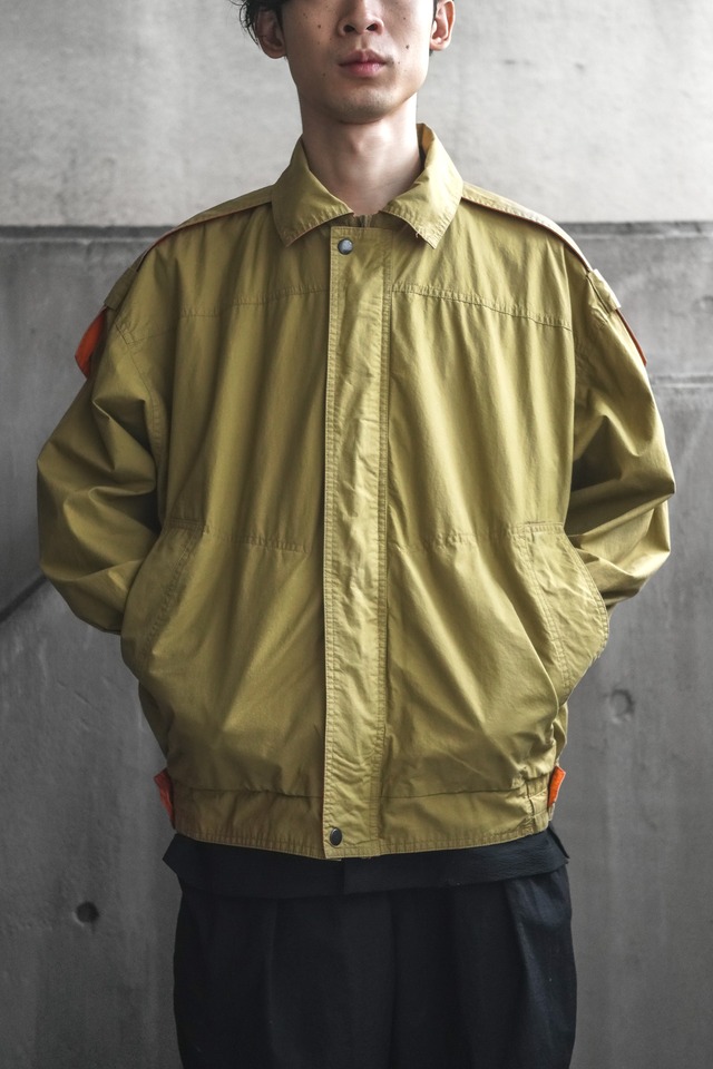 80's "Yves Saint Laurent" Cotton Zip-up Fly-front Military Blouson