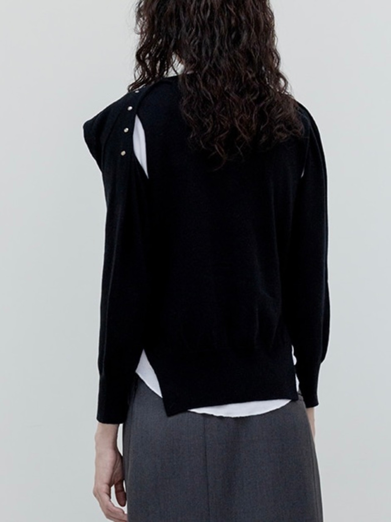 【26AW | WOMEN】OPEN YY オープン ワイワイ/ カーディガン / STUD SLEEVE LAYERED CARDIGAN  YY263KT003 - 3