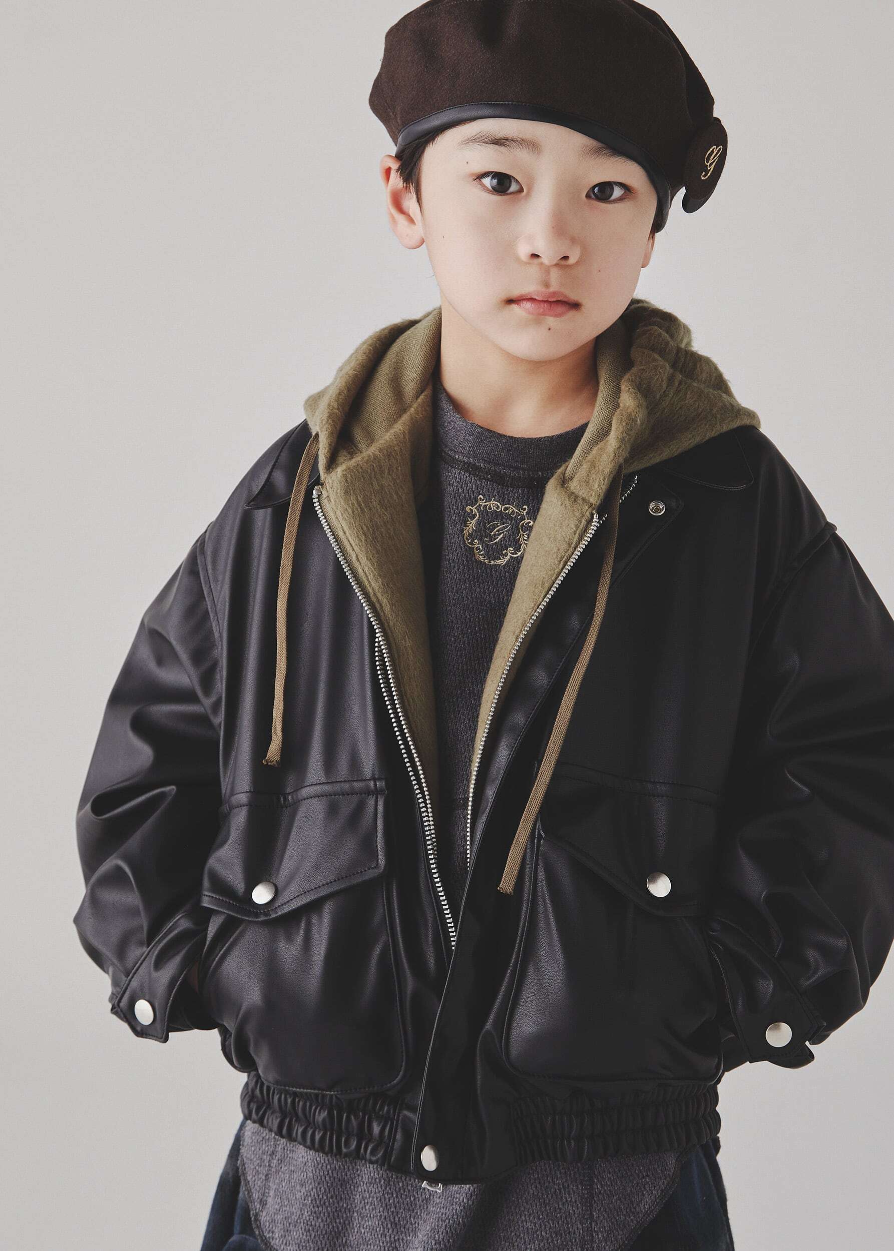 〈 GRIS 25AW 〉 ”Top flannel Beret" "帽子" / BROWN