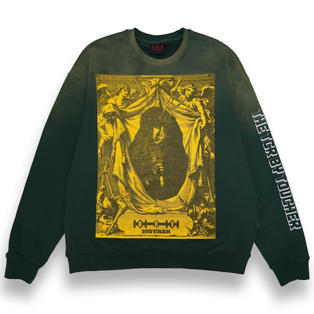 T.C.R MOTHER CREW NECK SWEAT SHIRT - BLACKISH GREEN