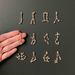 12星座のビジュー付きメタルチャーム