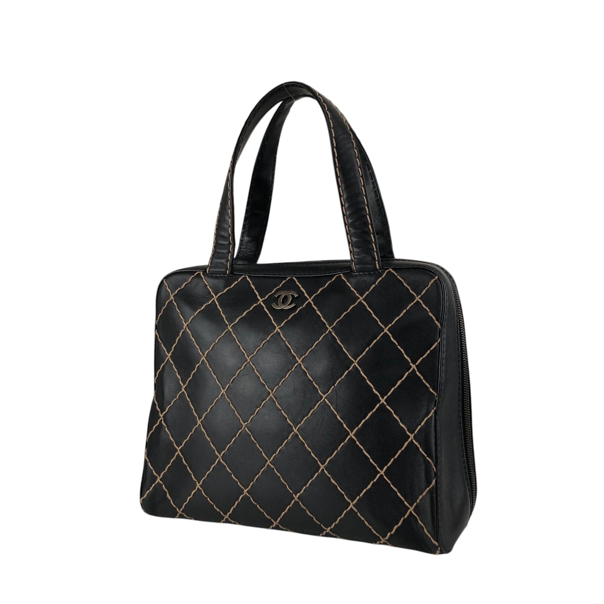 CHANEL シャネル ハンドバッグ ブラック ココマーク レザー トート