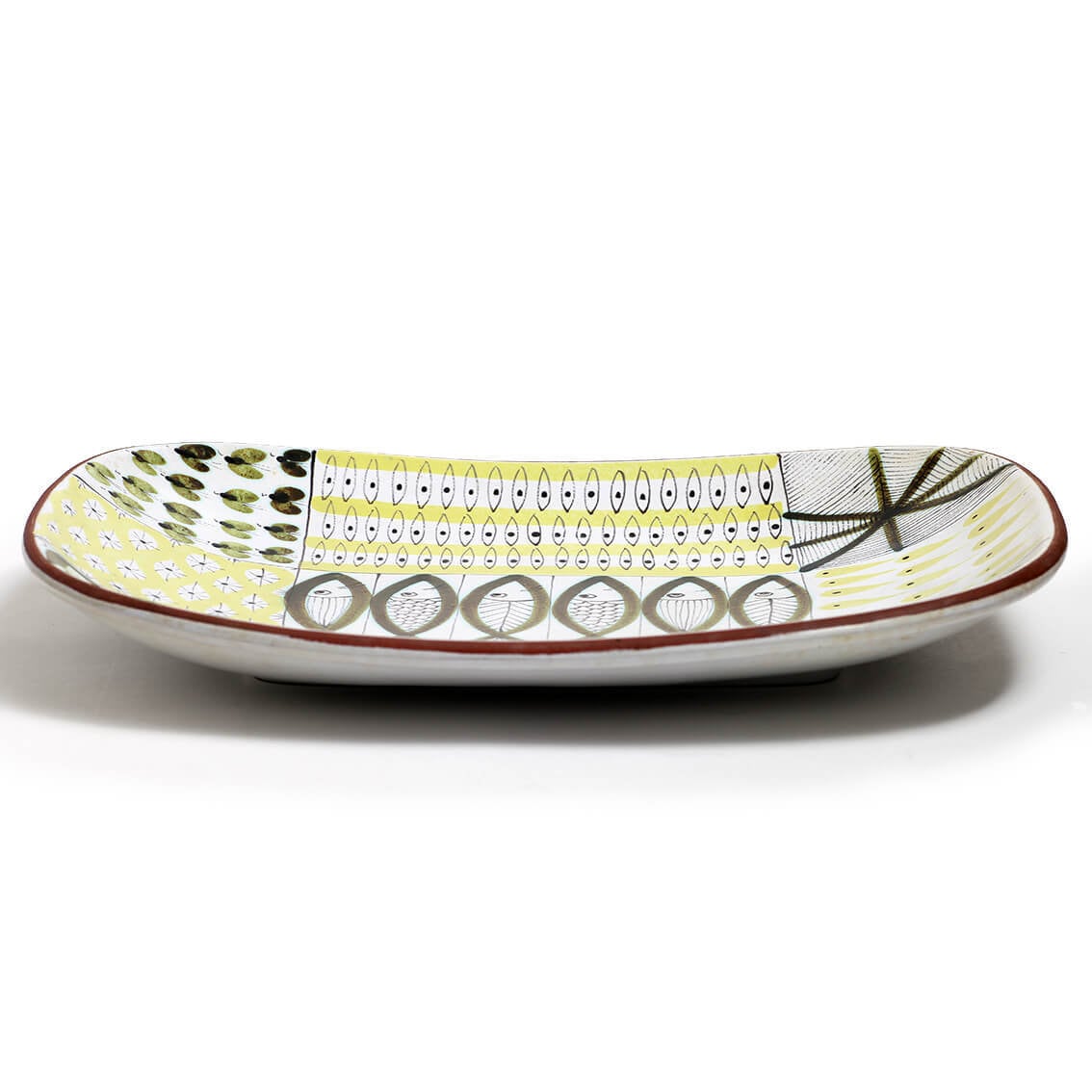 Gustavsberg グスタフスベリ Fajans ファイアンス 黄色い長方形皿 北欧