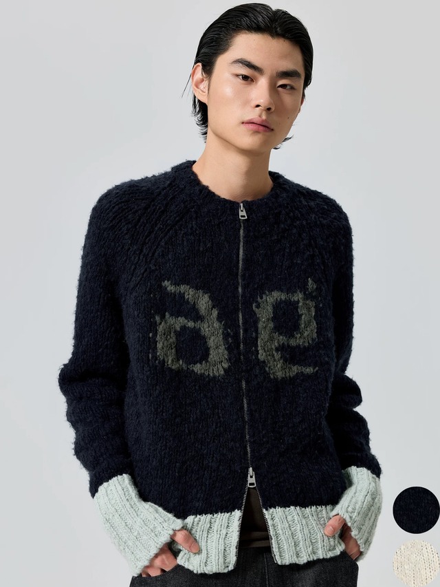 Simple Project Color-block Zip Cardigan