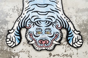 Tibetan Tiger Rug 《Sサイズ•シルク・オリジナル1•ブルー189》チベタンタイガーラグ