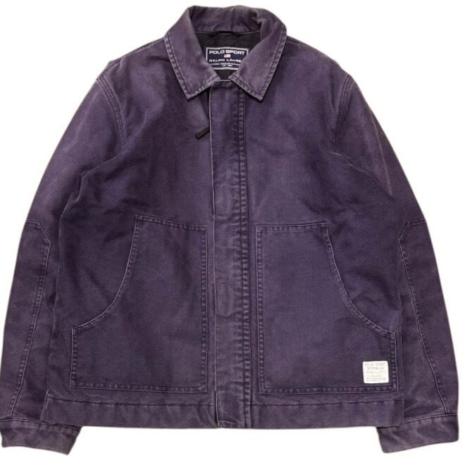 POLO SPORT 90s ダックトラディショナルジャケット 茄子紺 フェード 雰囲気系/鬼フェード】POLO SPORT 90s ダック トラディショナル