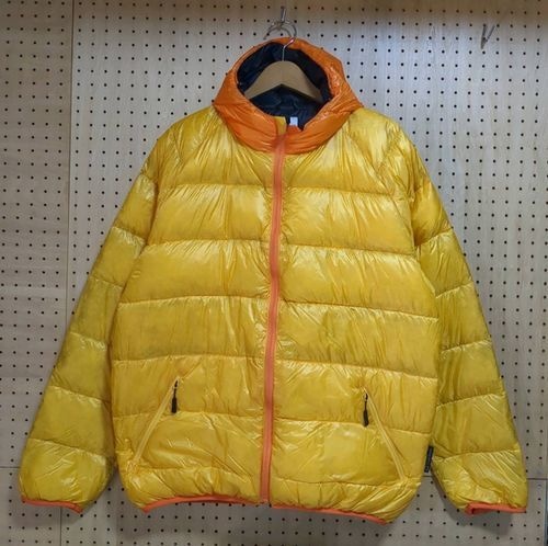 TRAIL BUM×NANGA NOT BAD DOWN HOODIE トレイルバム×ナンガ ダウンフーディー イエロー / ターコイズ