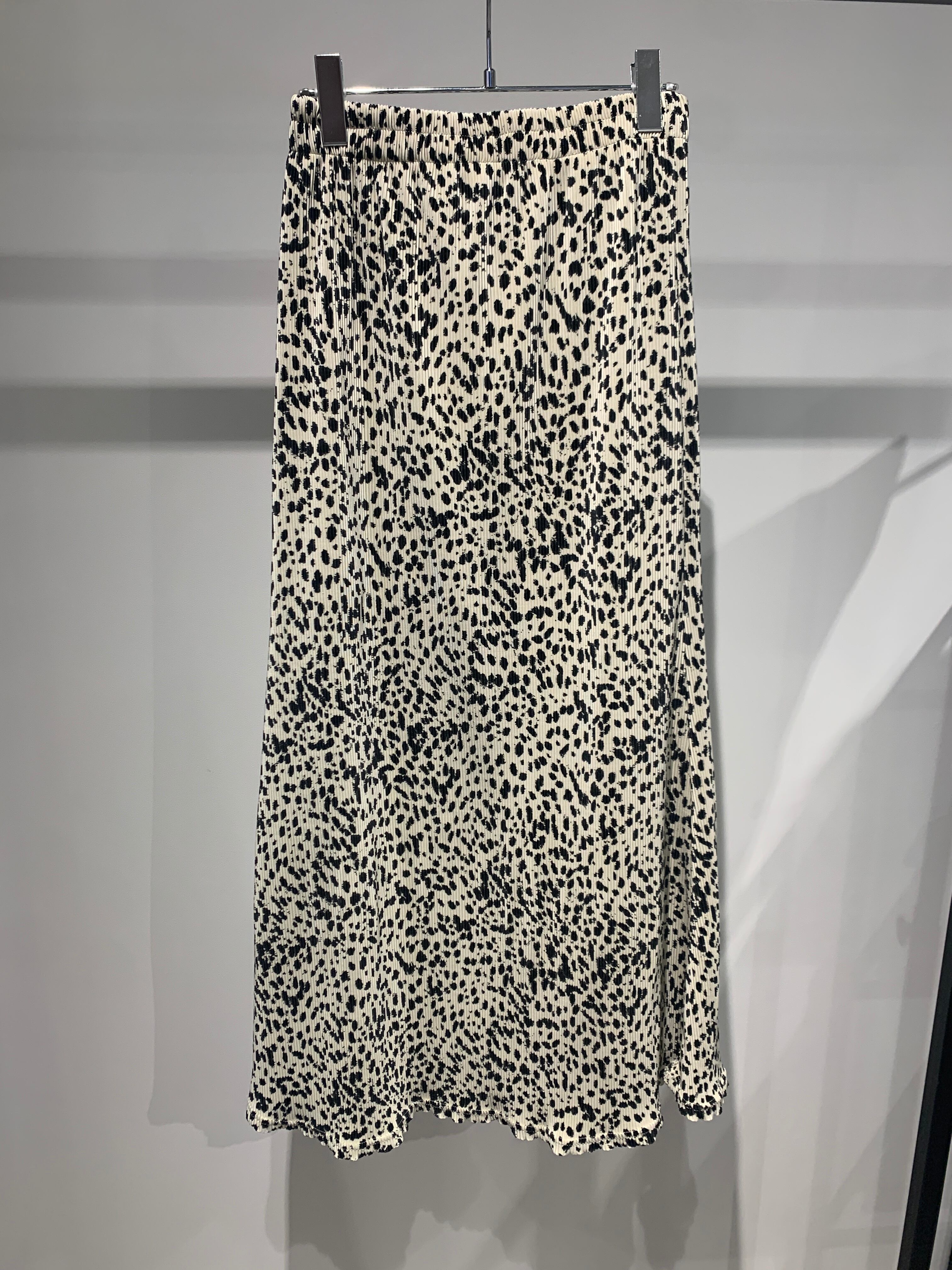 leopard shirring skirt