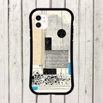 受注生産 iPhoneケース 青と黒の抽象紙片コラージュ｜ZINEコラージュ ZINE044C