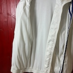 00s adidas ナイロンジャケット トレフォイル刺繍 袖ライン ホワイト