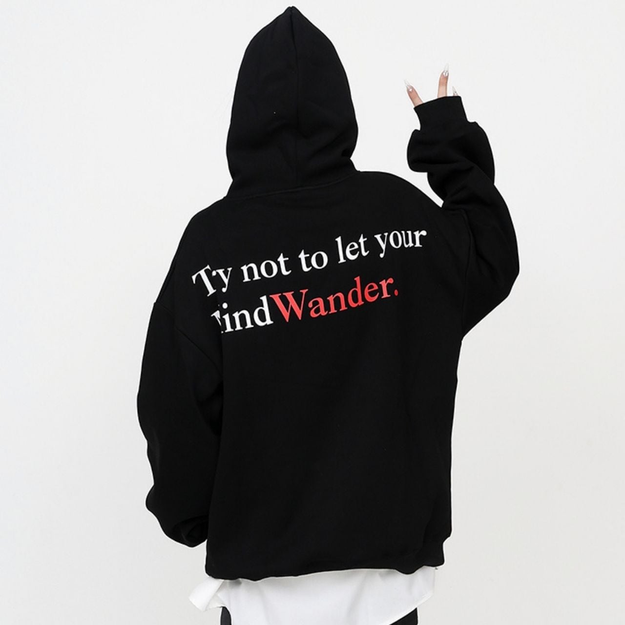 メッセージロゴバックプリントフーディ 2col R00778