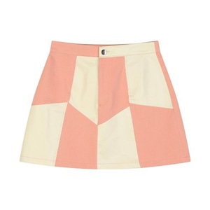 [HIGH SCHOOL DISCO] Coated color block skirt_Coral 正規品 韓国ブランド 韓国ファッション スカート