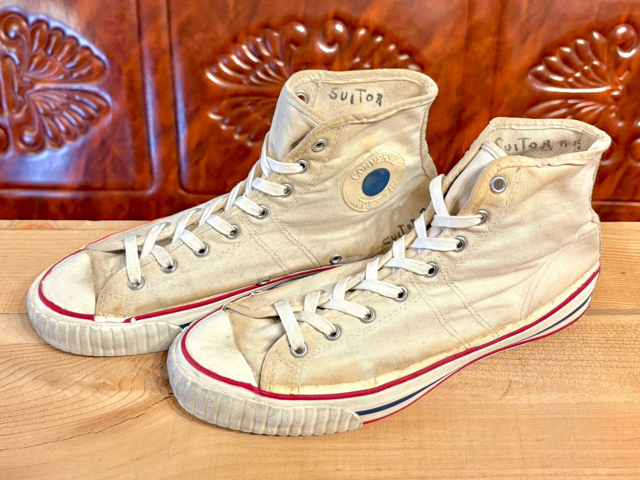 converse(コンバース) LUCKY BOY (ラッキーボーイ)生成り ハイカット 8 26.5cm 50s USA