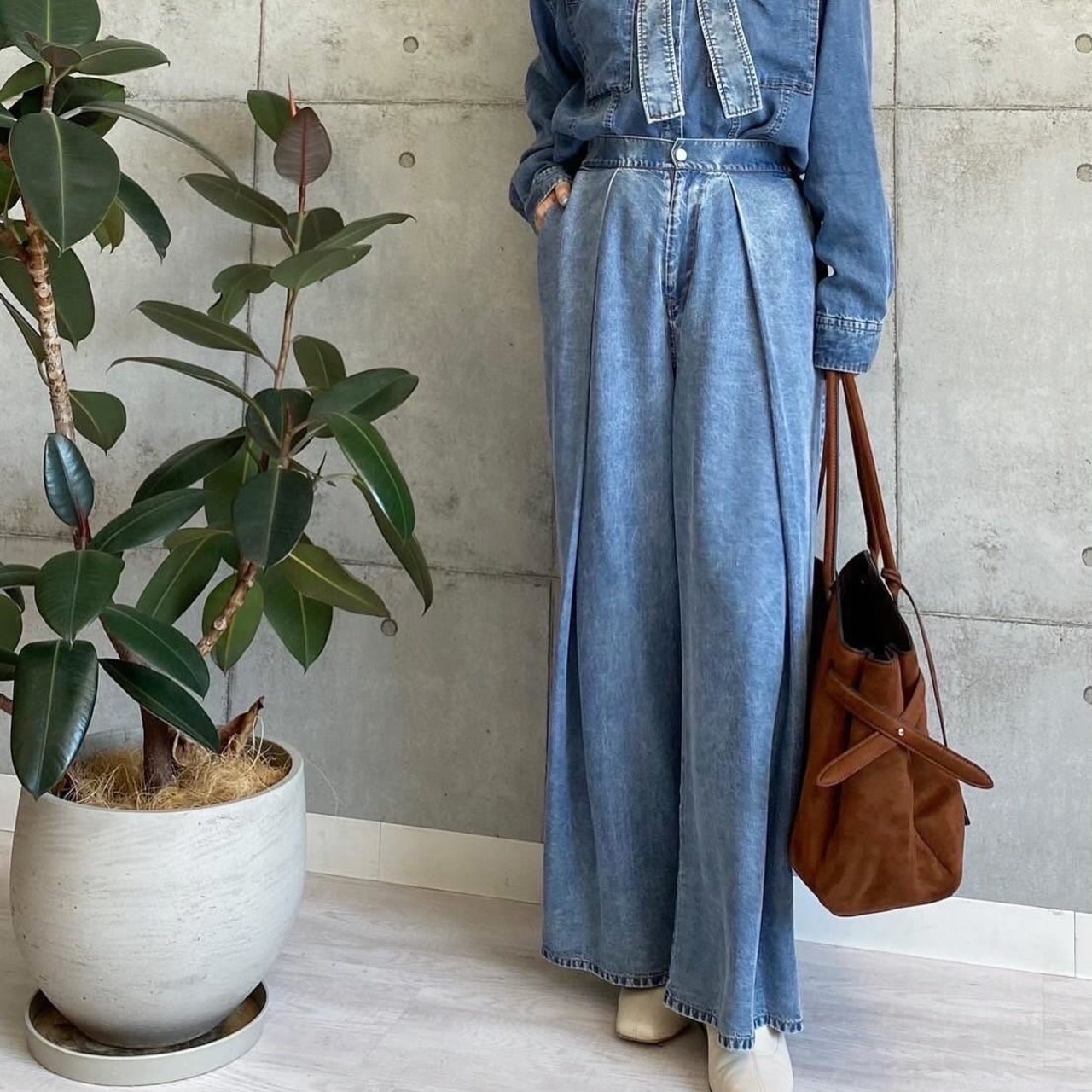 ロージー  Rosiee ワイドタックテンセルパンツ